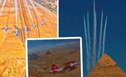 Türk Yıldızları, Mısır Piramitleri’nin üzerinde gösteri uçuşu yaptı