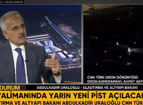 Bakan Uraloğlu, ilk kez CNN Türk’te açıkladı: İstanbul Havalimanı’nda 4 uçak aynı anda inip kalkabilecek