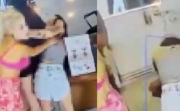 4 kadın birbirine girdi! Başını tutup masaya defalarca vurdu