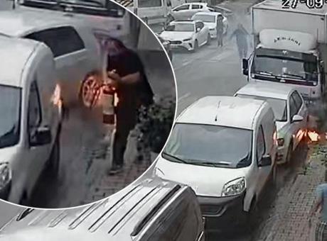 İstanbul’da yer altındaki kablolar alev aldı! Aracını son anda kurtardı