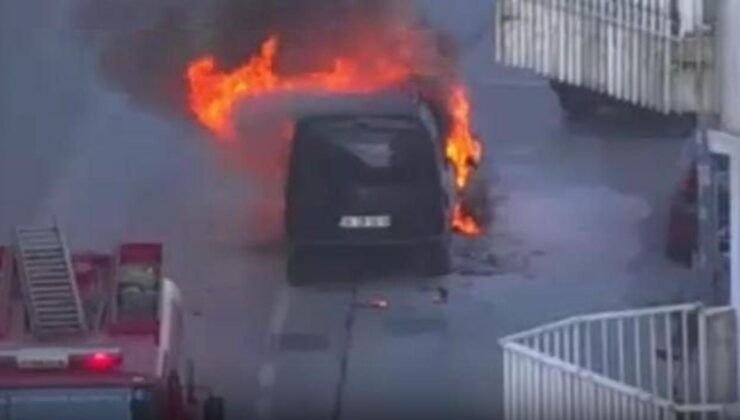 Mecidiyeköy’de araç yangını