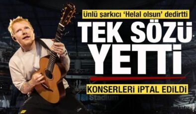 Ünlü şarkıcı ‘Helal olsun’ dedirtti! Tek sözü yetti! Konserleri iptal edildi