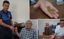 Kıbrıs gazisi, çarşıda bulduğu poşet içindeki altınları zabıtaya teslim etti