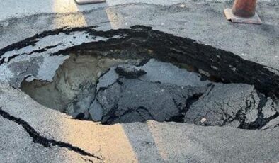 Beşiktaş’ta ana caddede yol çöktü! “Okul servisi geçiyordu”