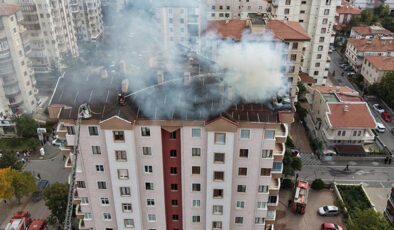 9 katlı binada yangın paniği