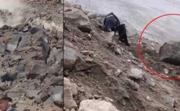 Ağrı Dağı’nda heyelan! Dağcılar üzerine yuvarlanan dev kayalardan kaçarak kurtuldu