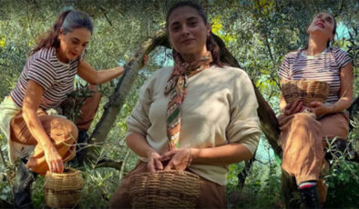 Aslıhan Gürbüz bahçeye girdi… “Bu yıl zeytin yüzümü güldürdü”