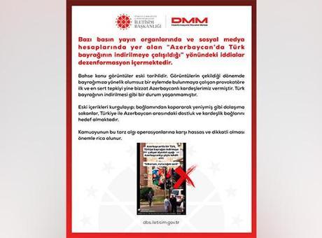 İki ülke arasındaki bağları hedef aldılar! DMM’den açıklama: Azerbaycan’da Türk bayrağının indirilmeye çalışıldığı iddiaları asılsızdır