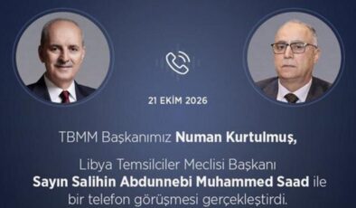 Kurtulmuş’tan Libya Temsilciler Meclisi Başkanı Saad’a tebrik telefonu