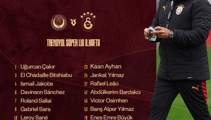 4 eksik! Galatasaray Gençlerbirliği maçının kamp kadrosunu açıkladı