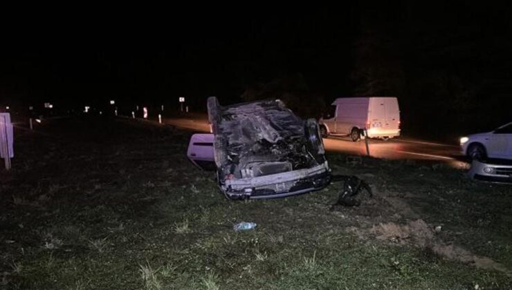 Zonguldak’ta seyir halindeki otomobil takla attı: 2 yaralı